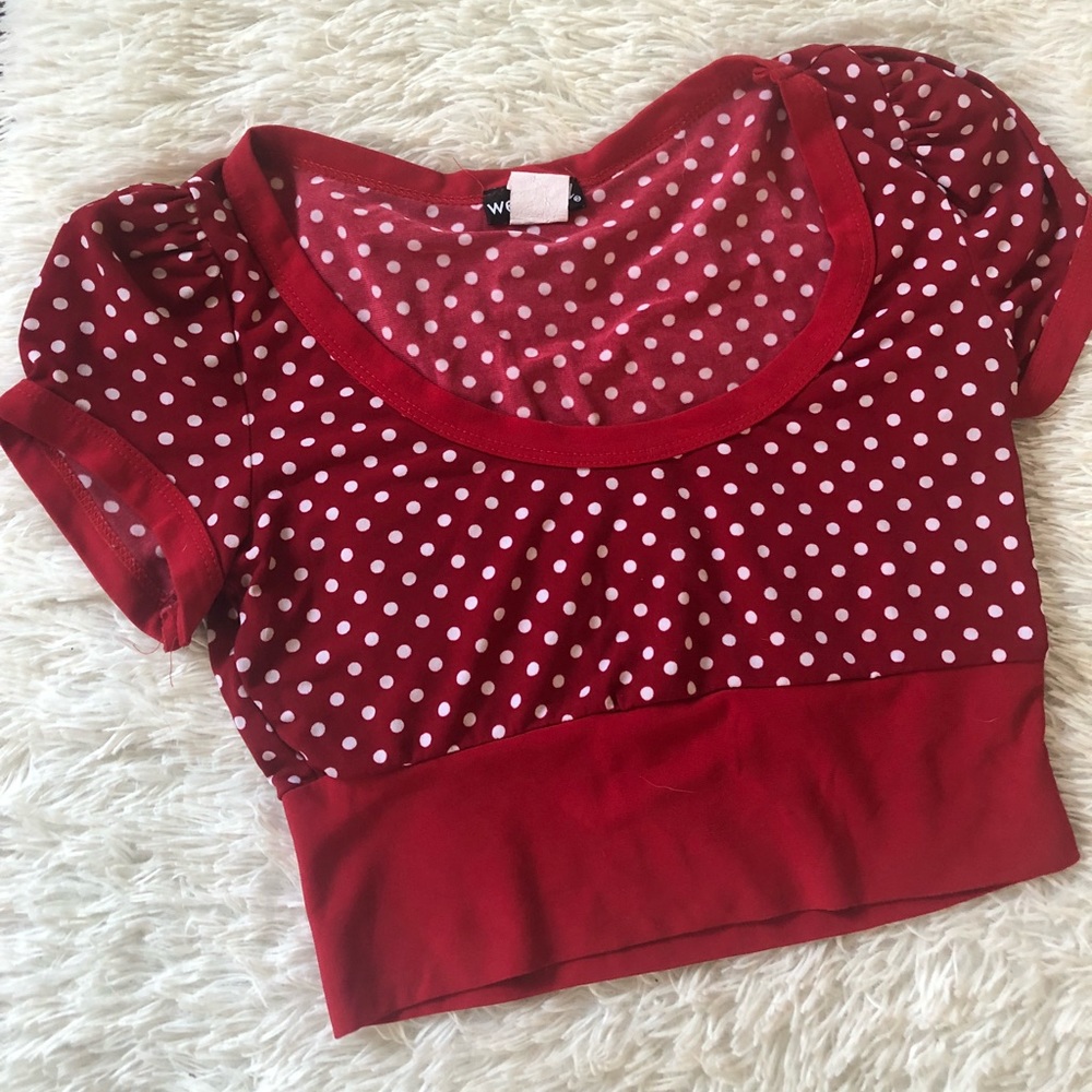Vintage 90s polka dot crop top